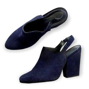 Rachel Comey Kai Slingback Pumps in Navy Blue Suede size 9